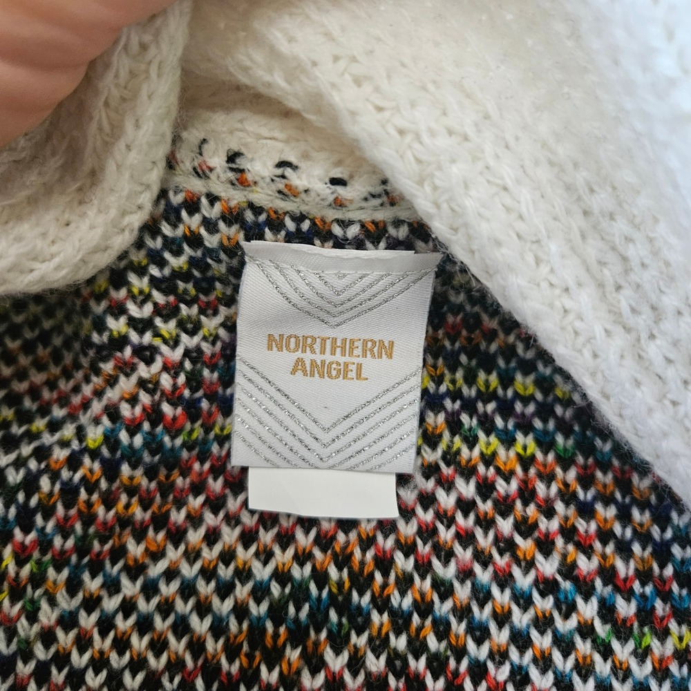 Northern Angel Aztec Boho Geometric Open Front Cozy Cardigan Rainbow Sz 3X - Picture 6 of 7